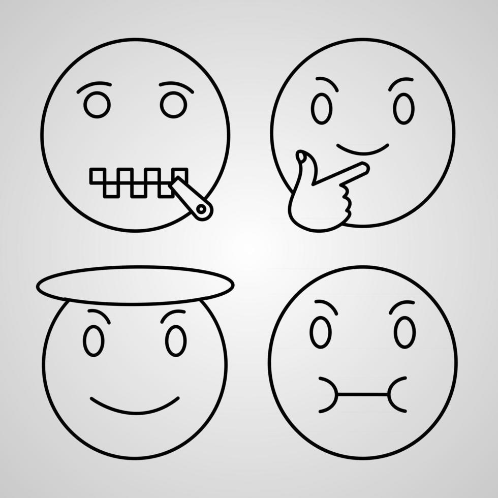Conjunto de iconos de emojis ilustración vectorial aislado sobre fondo blanco. vector