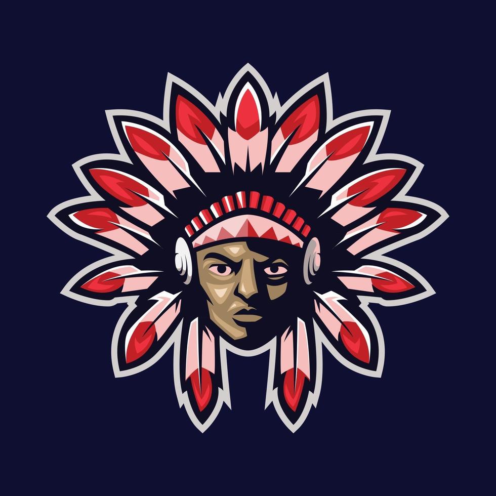 Chief native American esport vector