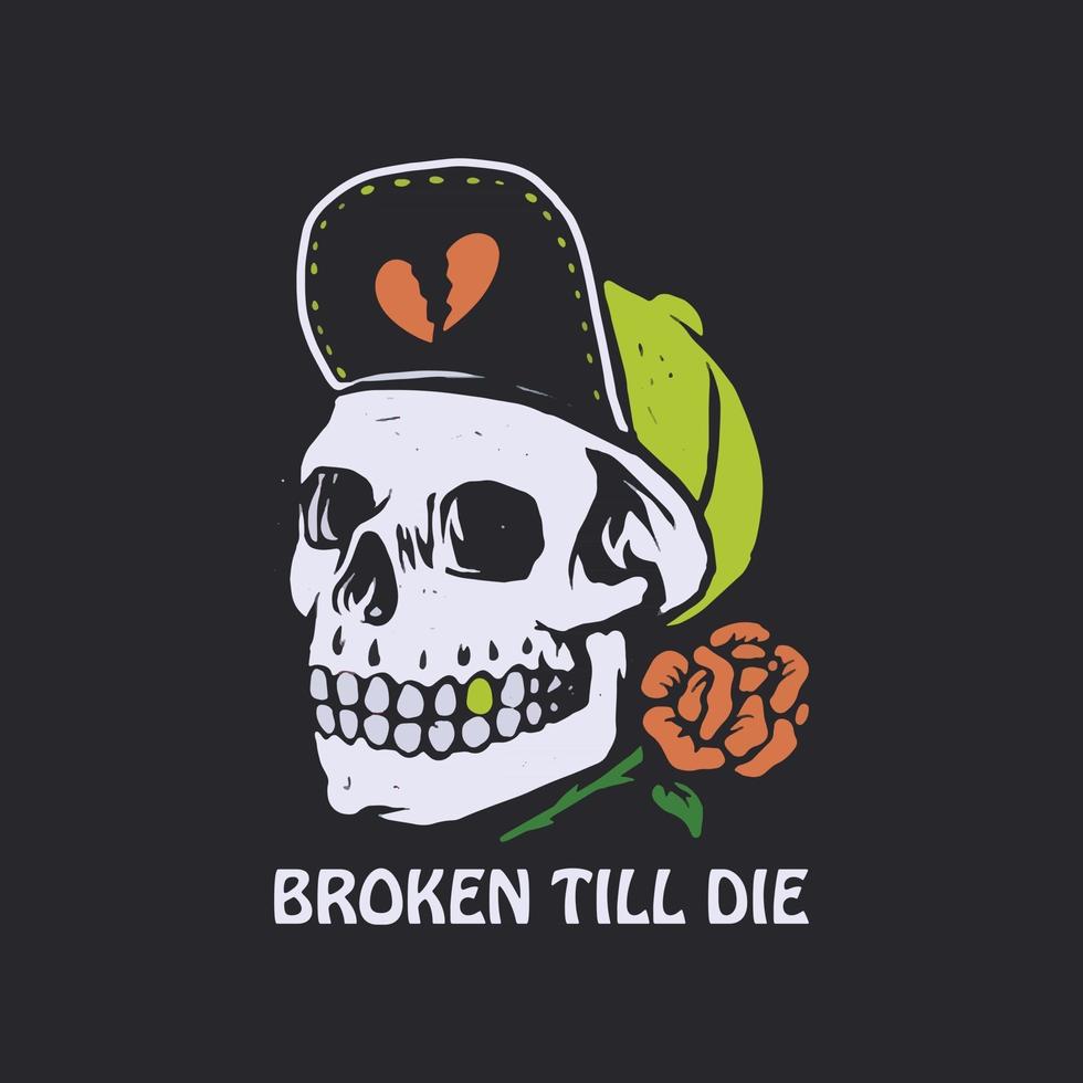 Skull with rose and snapback vector