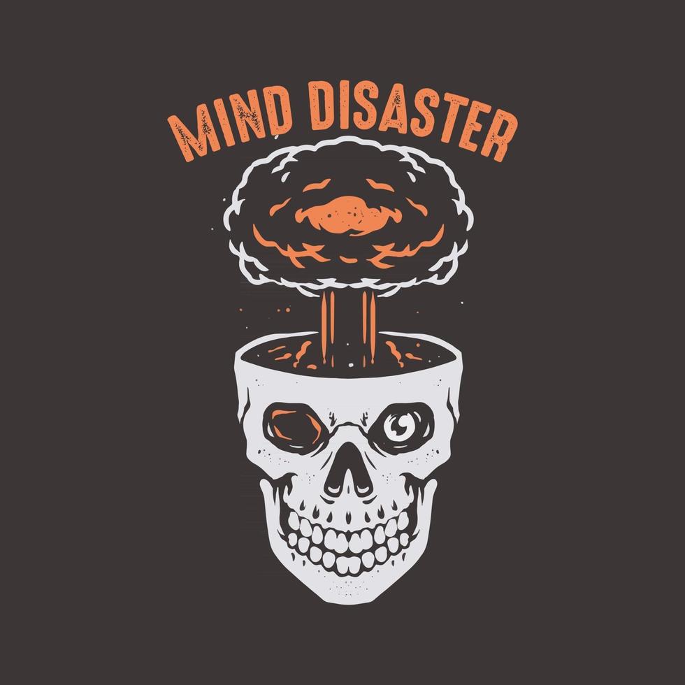 Mind disaster skull with explosion head vector