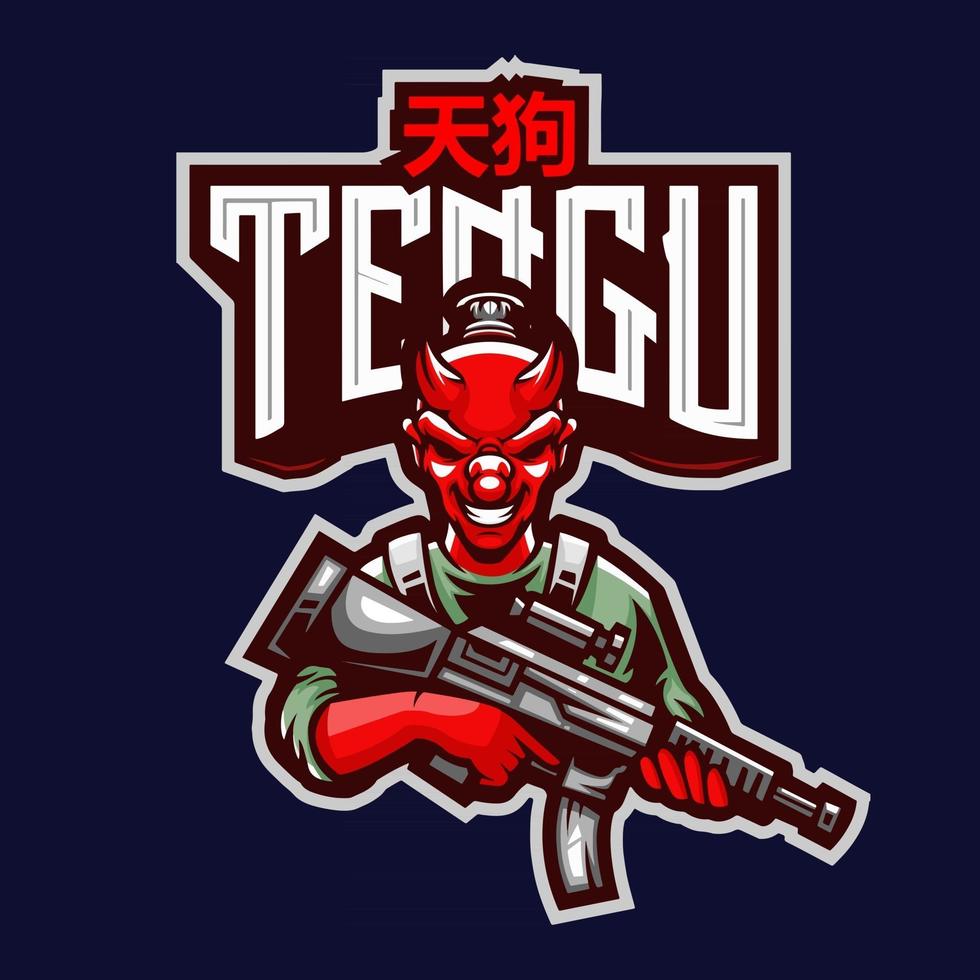 logotipo de tengu japonés vector