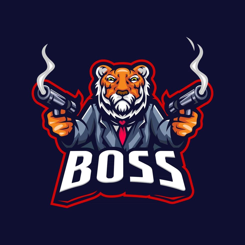 logotipo de jefe tigre vector