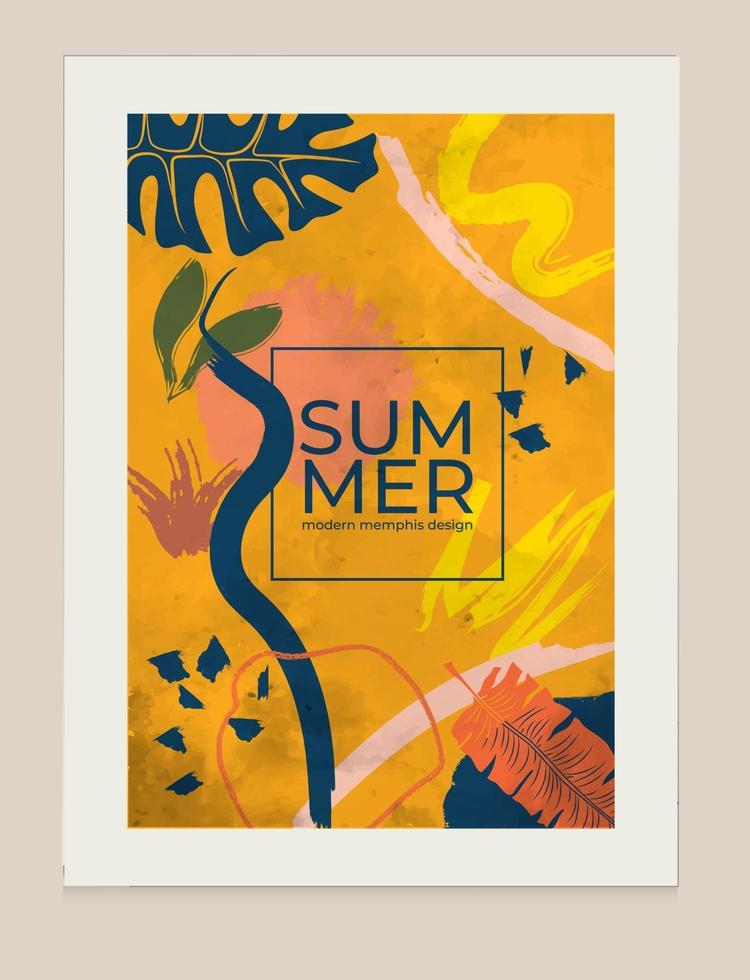 Modern Abstract Memphis Summer Design Vector Illustration Suitable For Books Covers Brochures Flyers Social Posts Parties Invitations