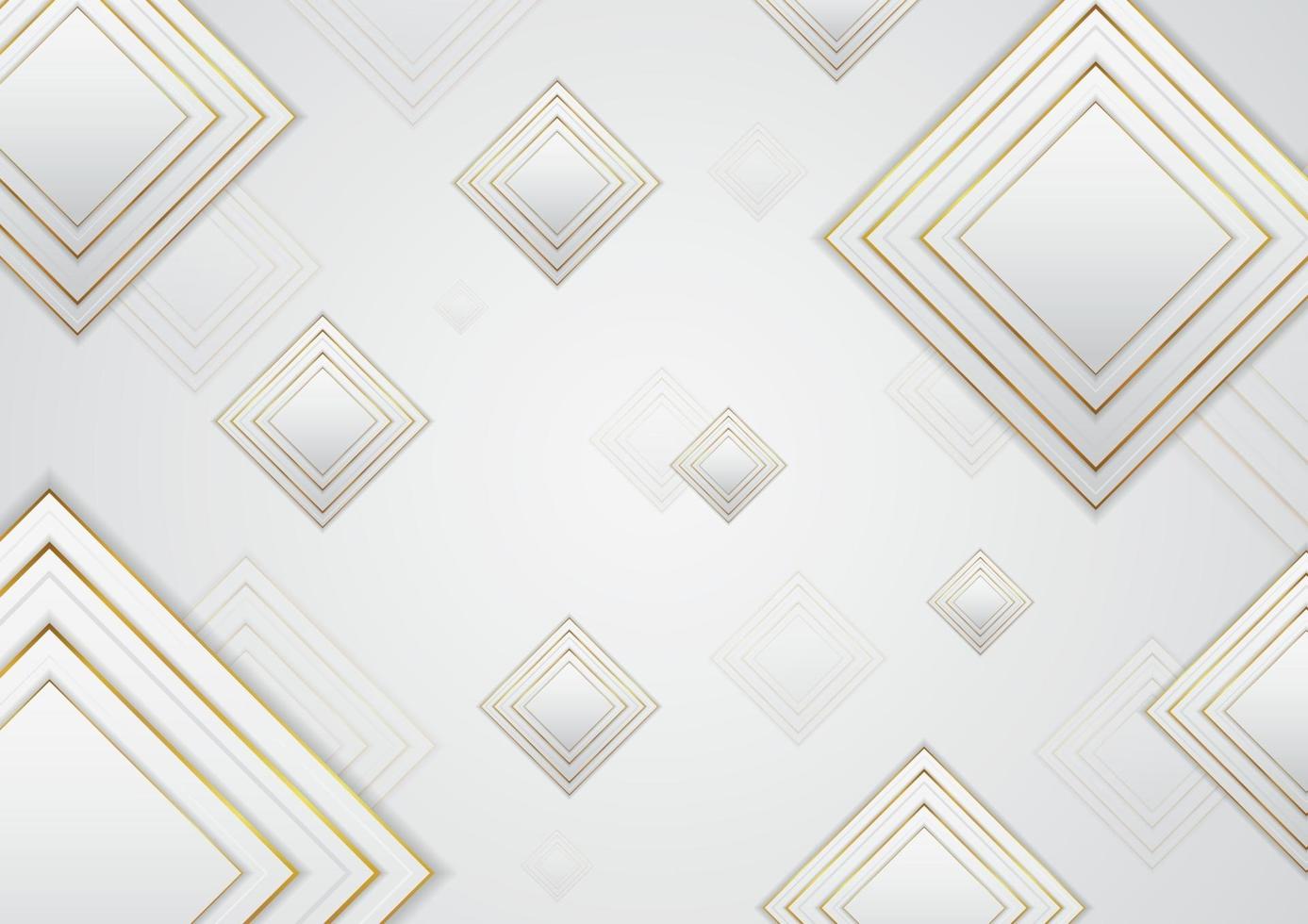 patrón cuadrado diseño de forma fondo blanco abstracto diseño de oro de lujo vector