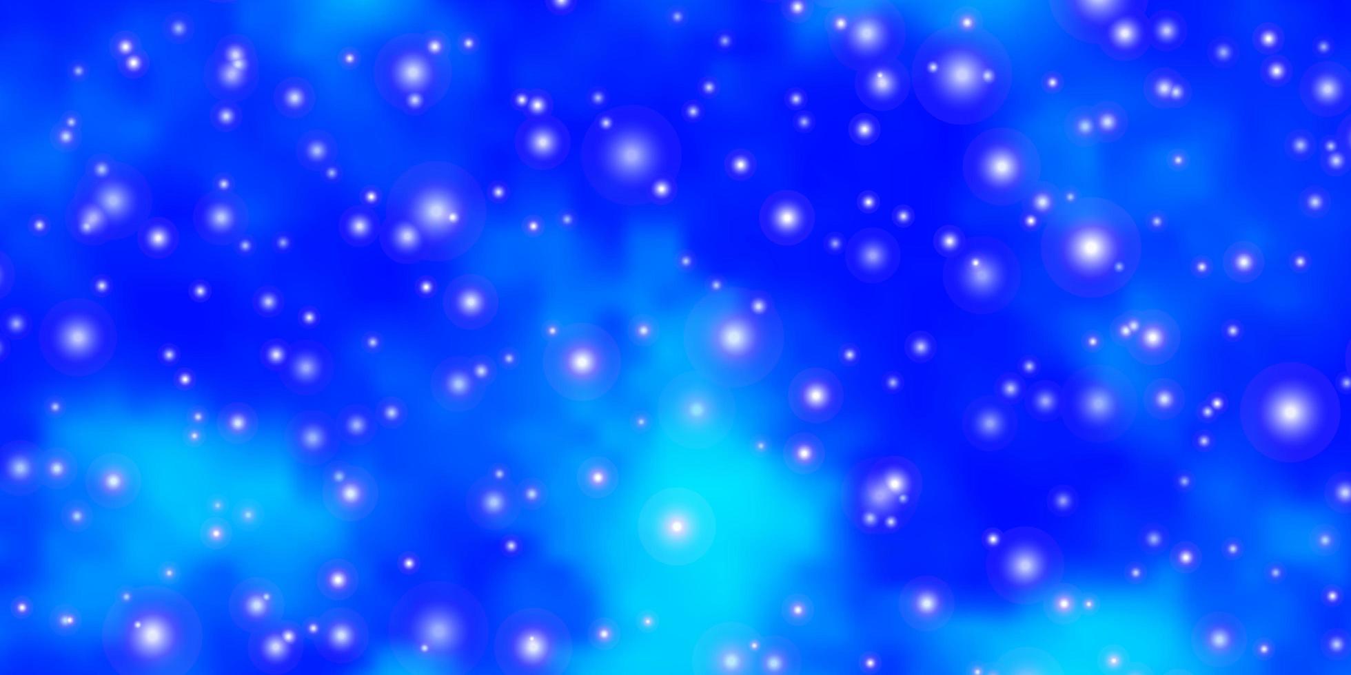 Fondo de vector azul claro con estrellas pequeñas y grandes