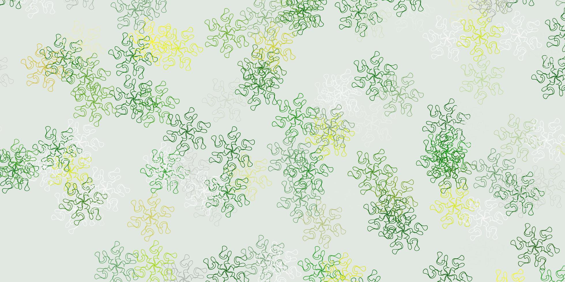 Fondo natural de vector rojo verde claro con flores