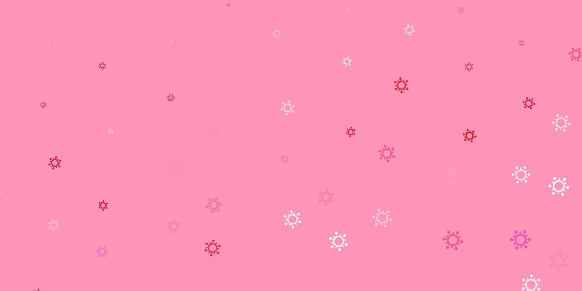 Light pink vector backdrop with virus symbols