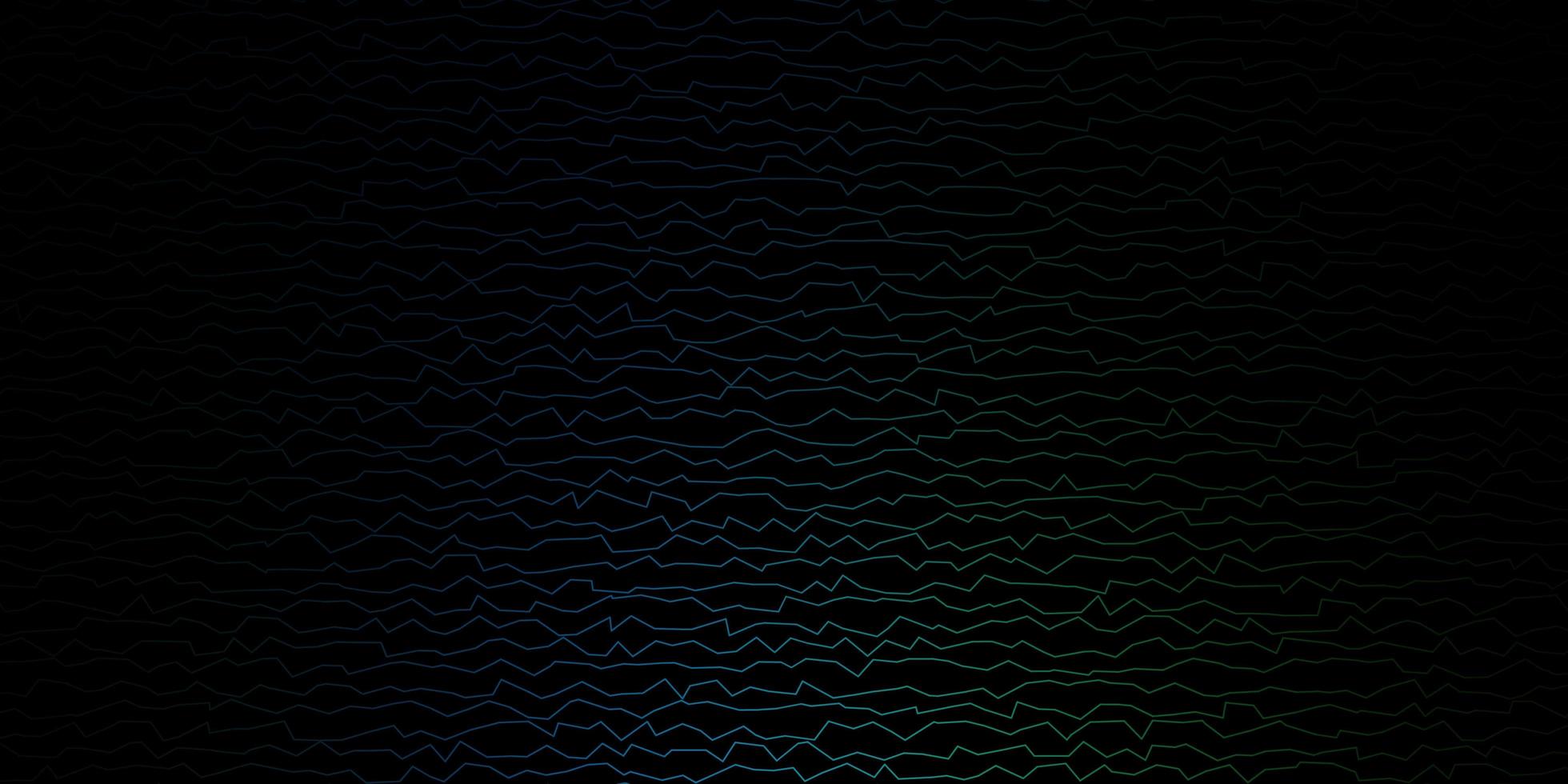 textura de vector verde azul oscuro con líneas torcidas