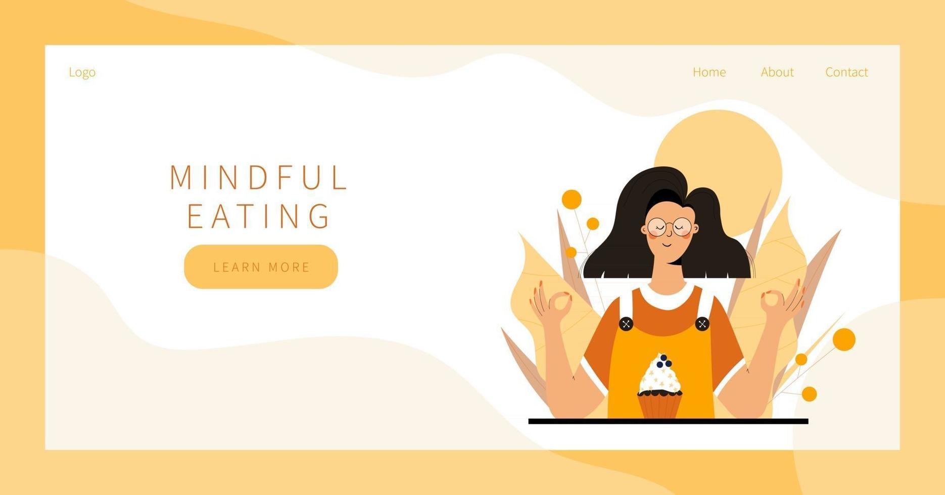 Mindful eating meditation vector