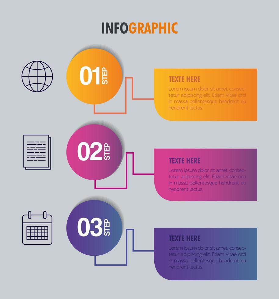 plantilla de infografía con concepto de iconos de negocios vector