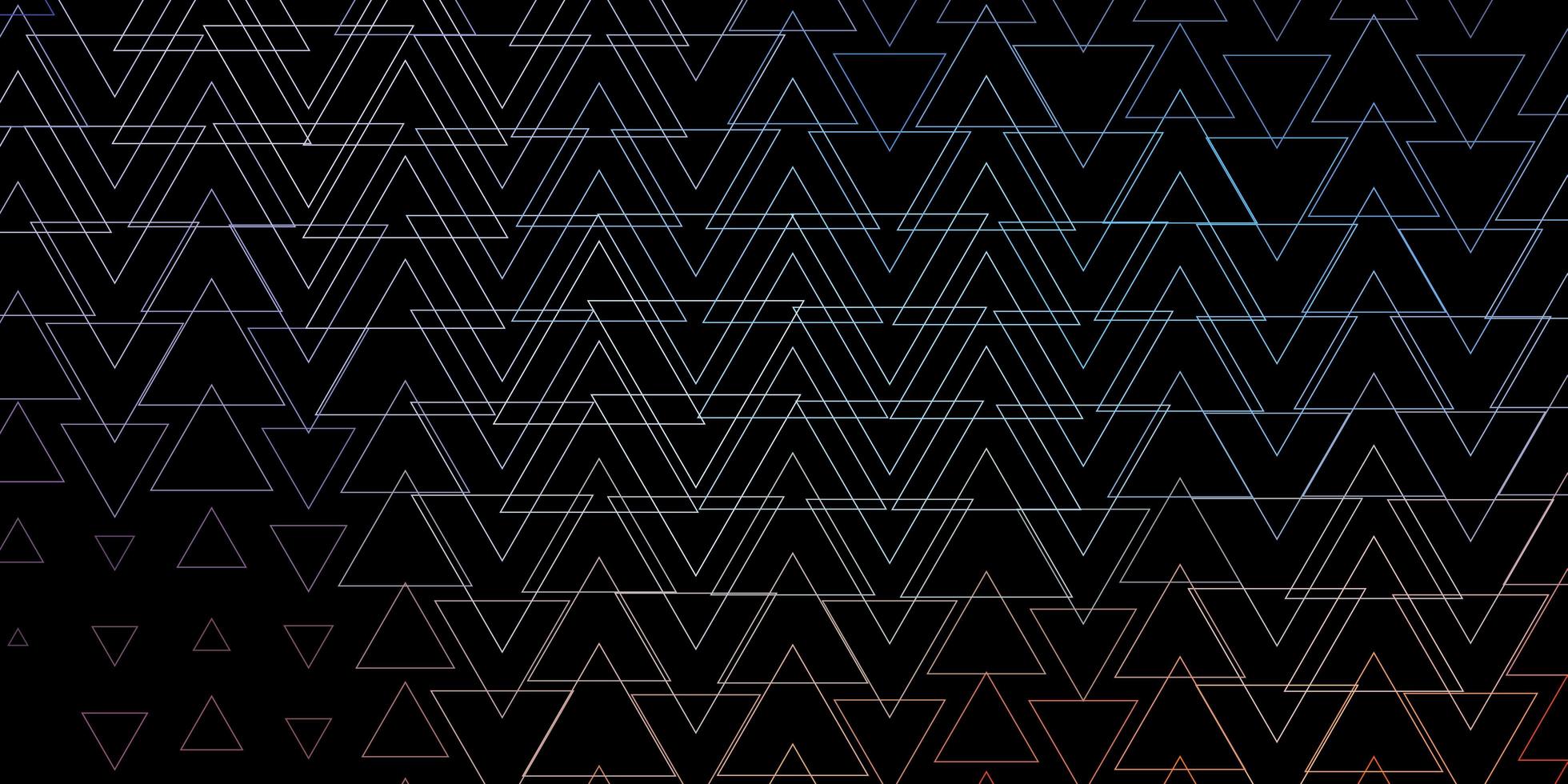 Dark Blue Red vector texture with lines triangles