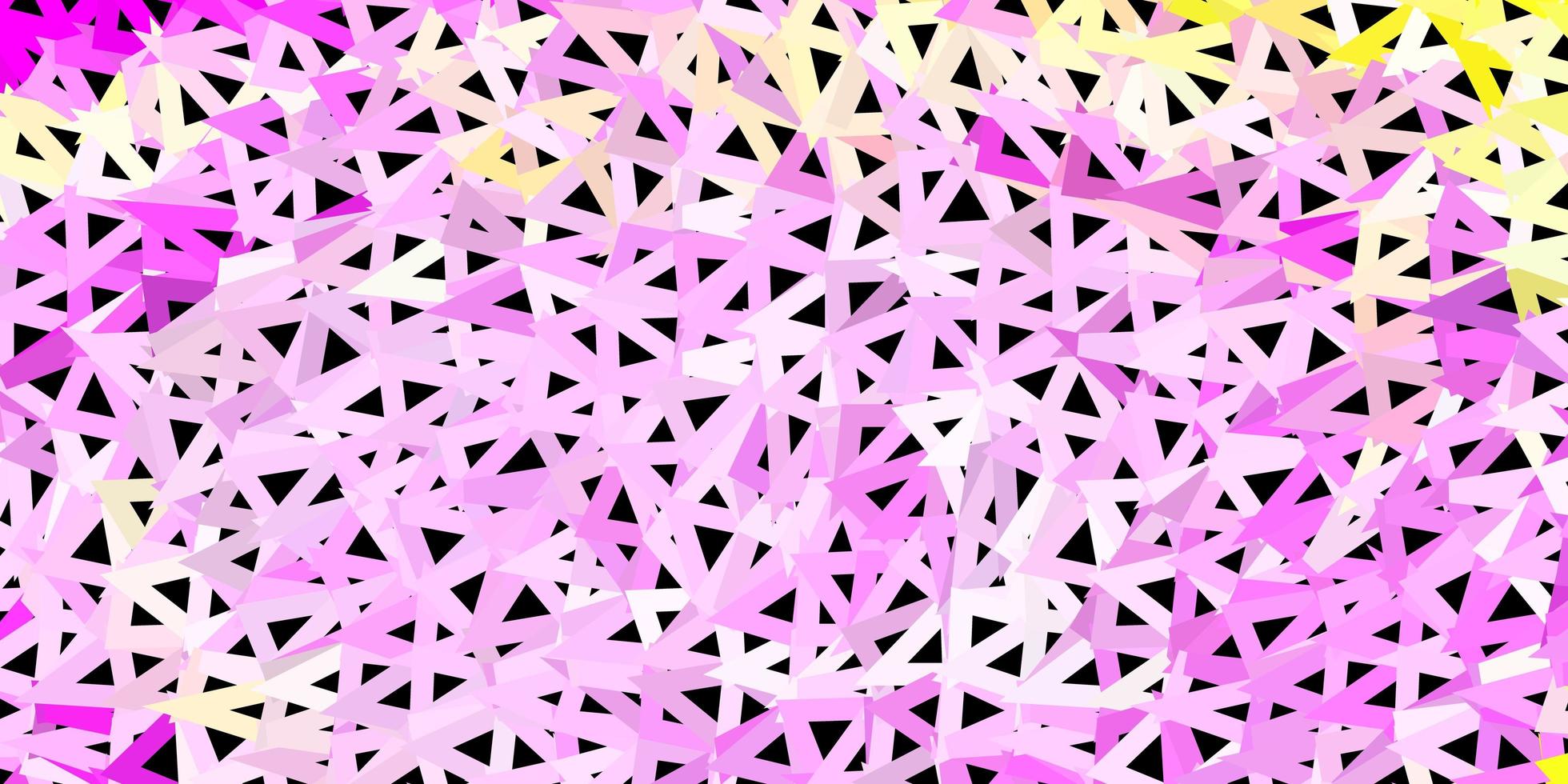 Light pink yellow vector abstract triangle texture