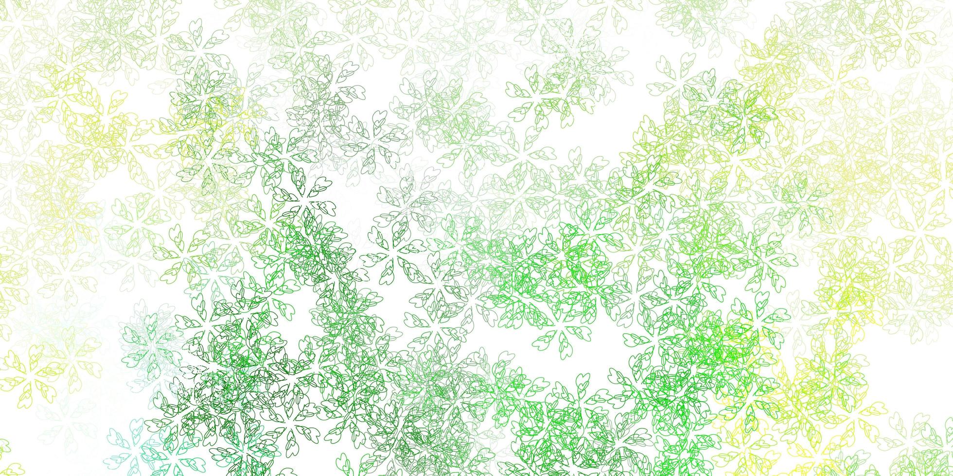 patrón abstracto de vector amarillo verde claro con hojas