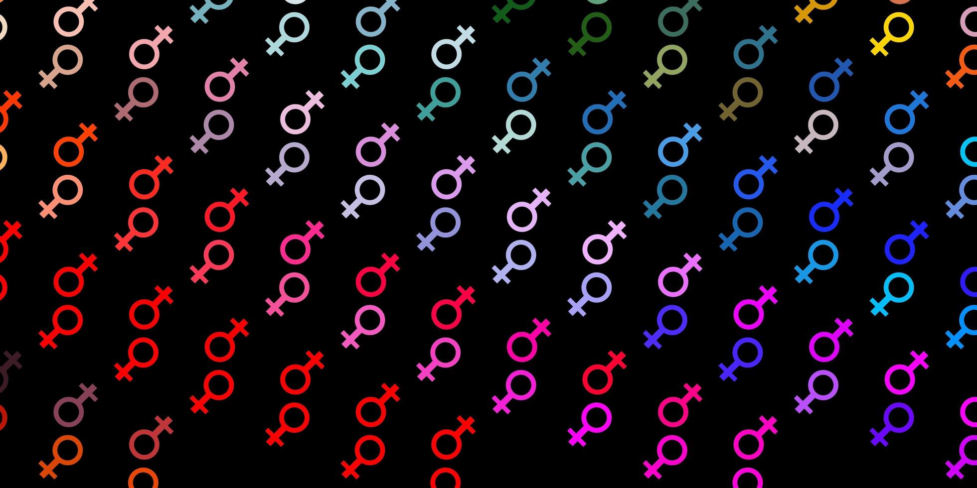 Dark Multicolor vector background with woman symbols