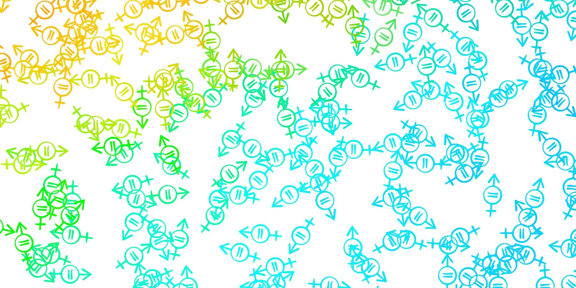 Light Blue Yellow vector texture with women rights symbols