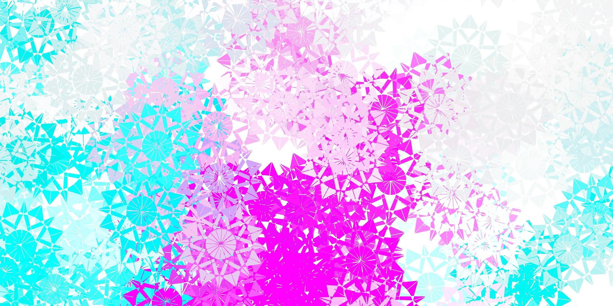 Light pink blue vector pattern with colored snowflakes