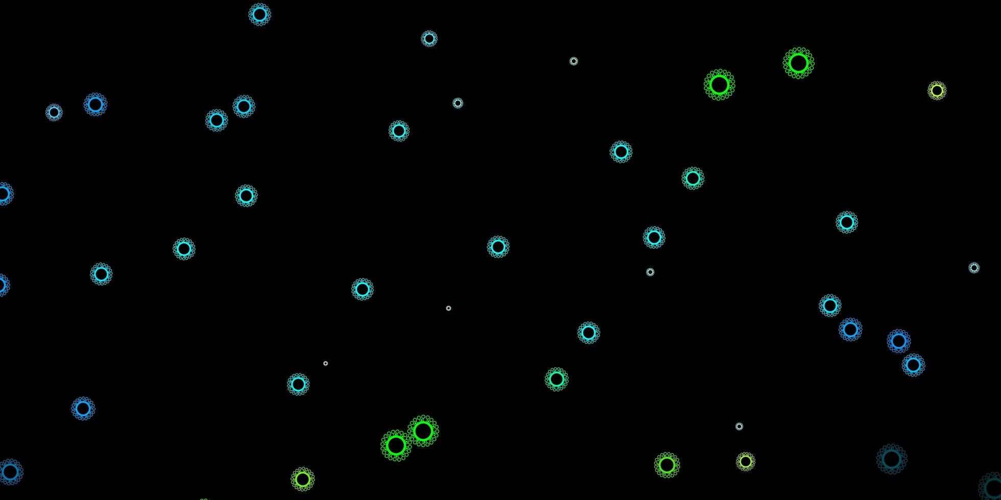 Dark blue green vector texture with disease symbols