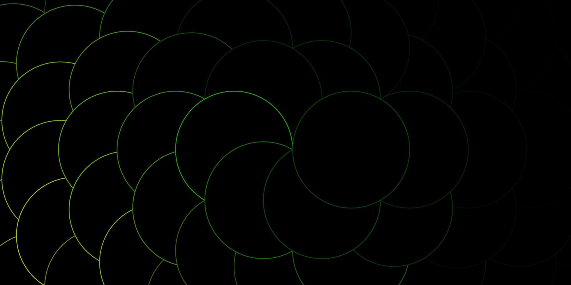 Dark Green Yellow vector texture with circles Abstract colorful disks on simple gradient background Pattern for websites landing pages