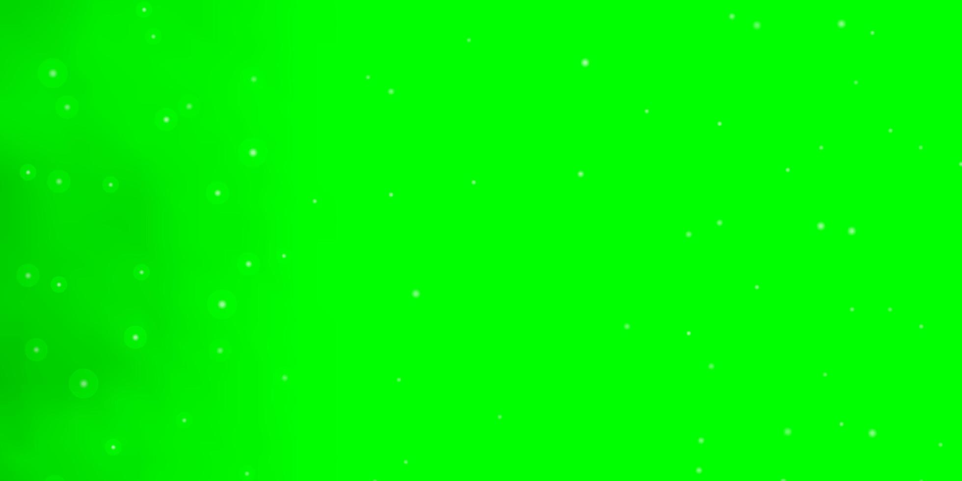 Fondo de vector verde claro con estrellas pequeñas y grandes ilustración colorida con patrón de estrellas degradado abstracto para folletos de anuncios de año nuevo