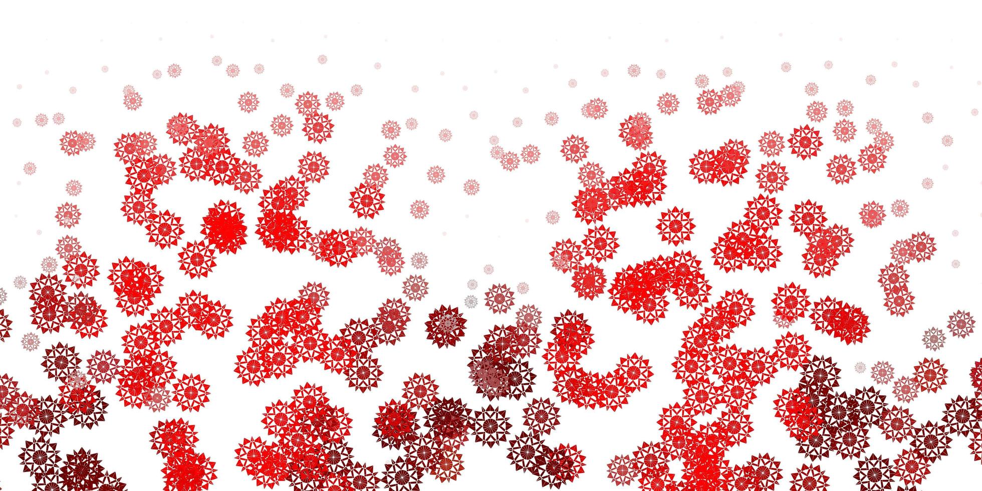 Light red yellow vector background with christmas snowflakes