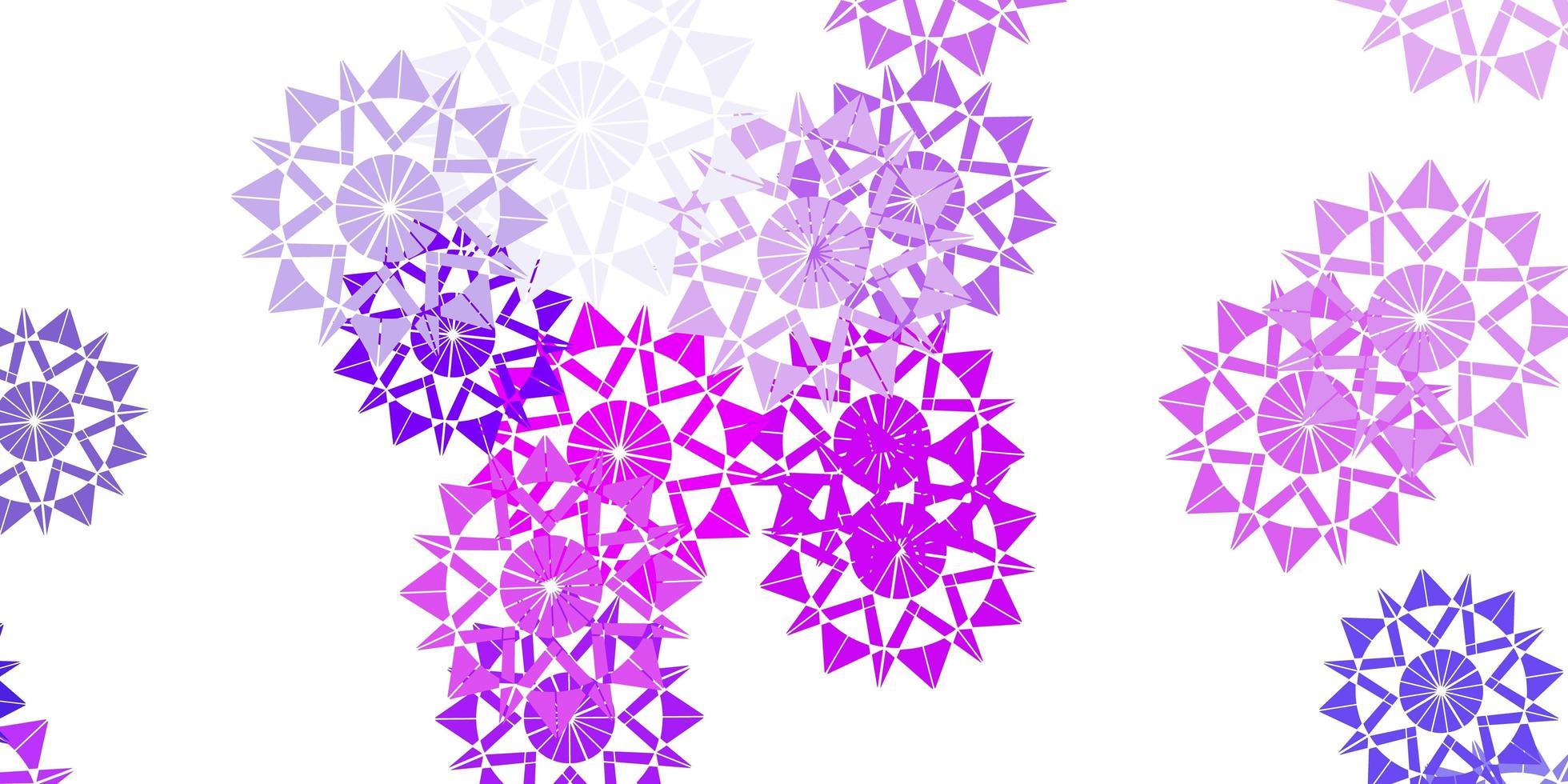 Light purple pink vector background with christmas snowflakes