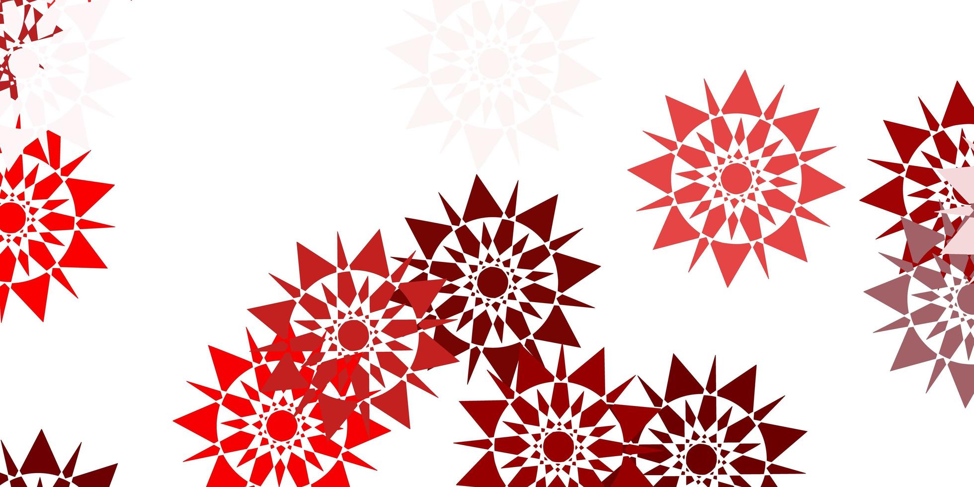 vector rojo claro hermoso fondo de copos de nieve con flores