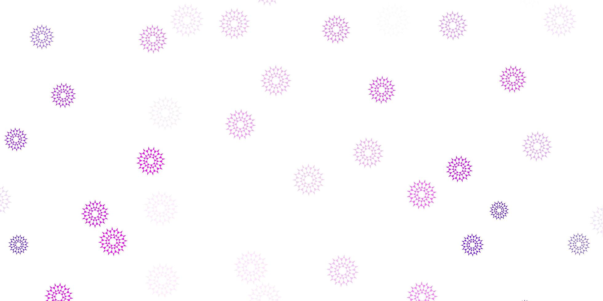 Light purple pink vector doodle background with flowers