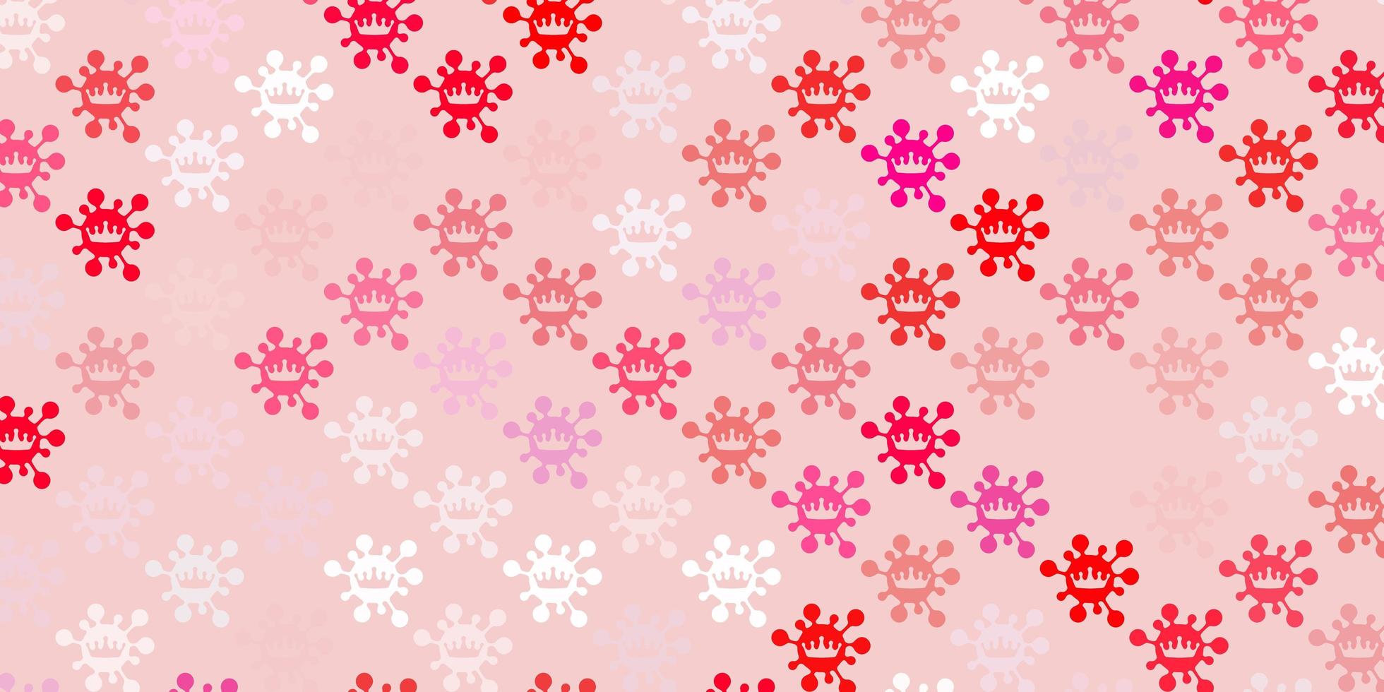 Light red vector backdrop with virus symbols