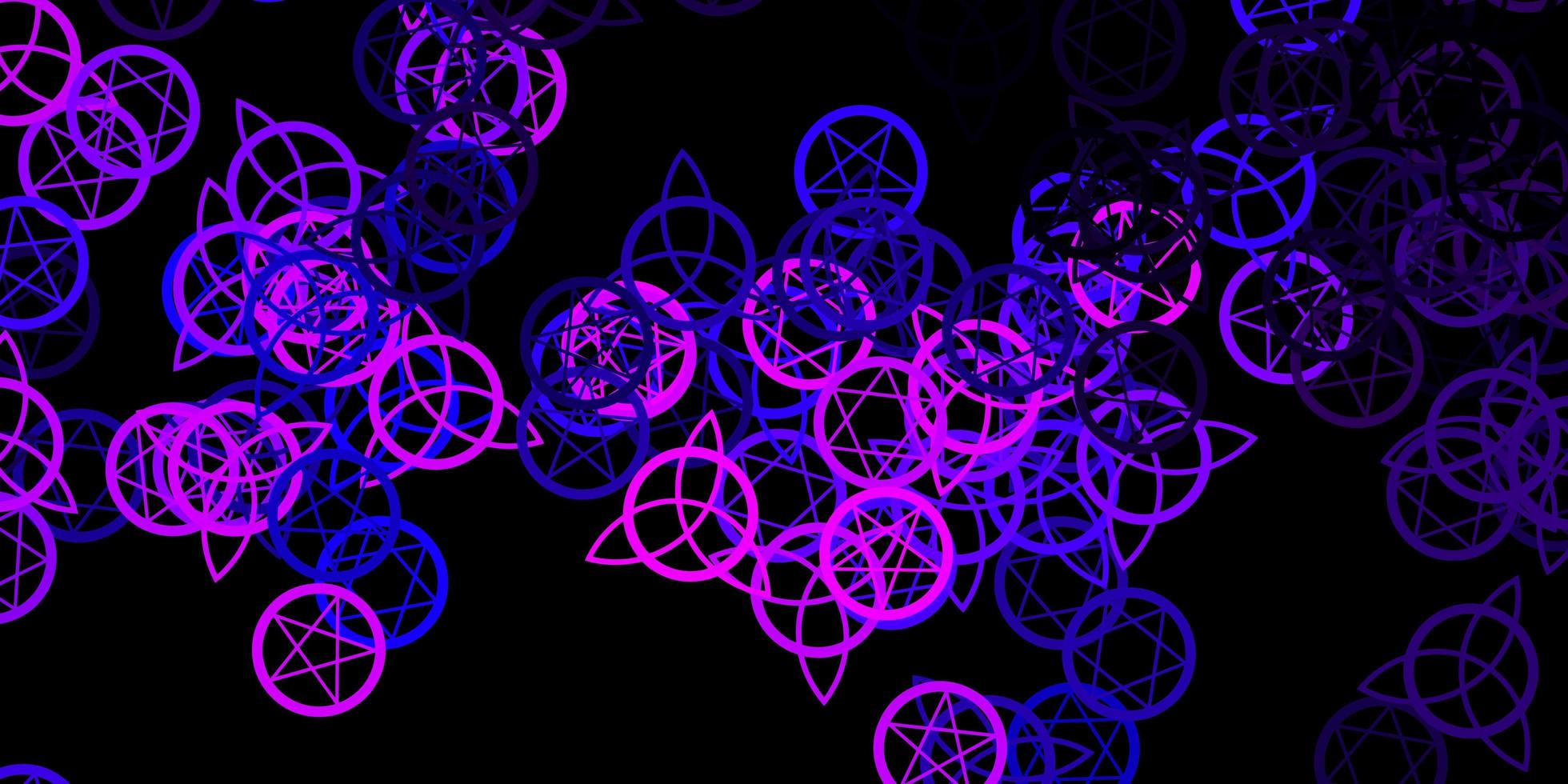 Dark Purple vector template with esoteric signs