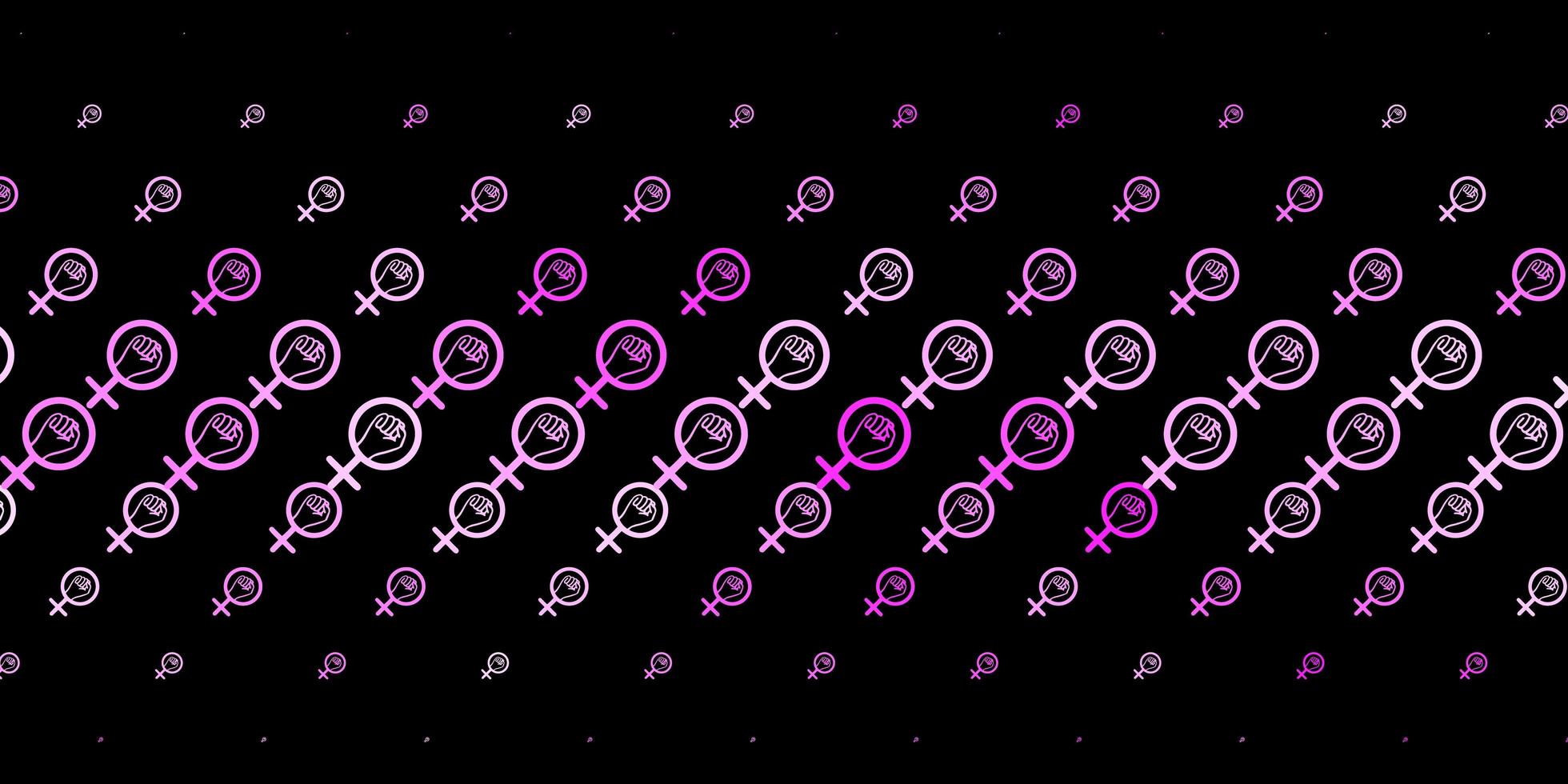 Dark Pink vector pattern with feminism elements