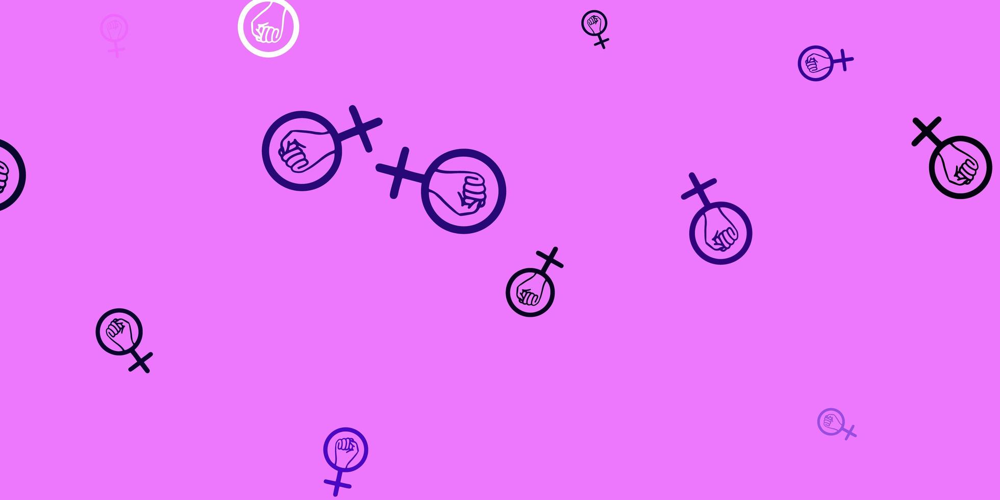 Light Purple vector pattern with feminism elements