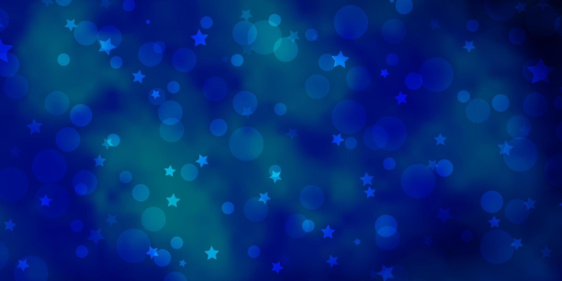 telón de fondo de vector azul claro con círculos estrellas ilustración abstracta con manchas de colores plantilla de estrellas para sitios web de tarjetas de visita