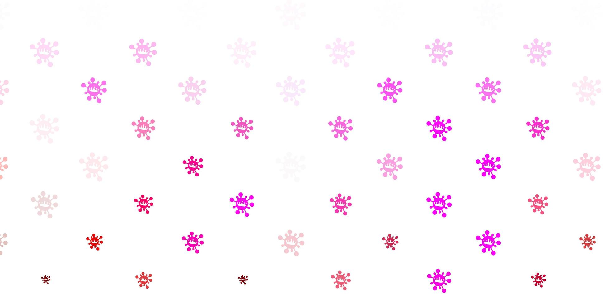 Light pink vector pattern with coronavirus elements