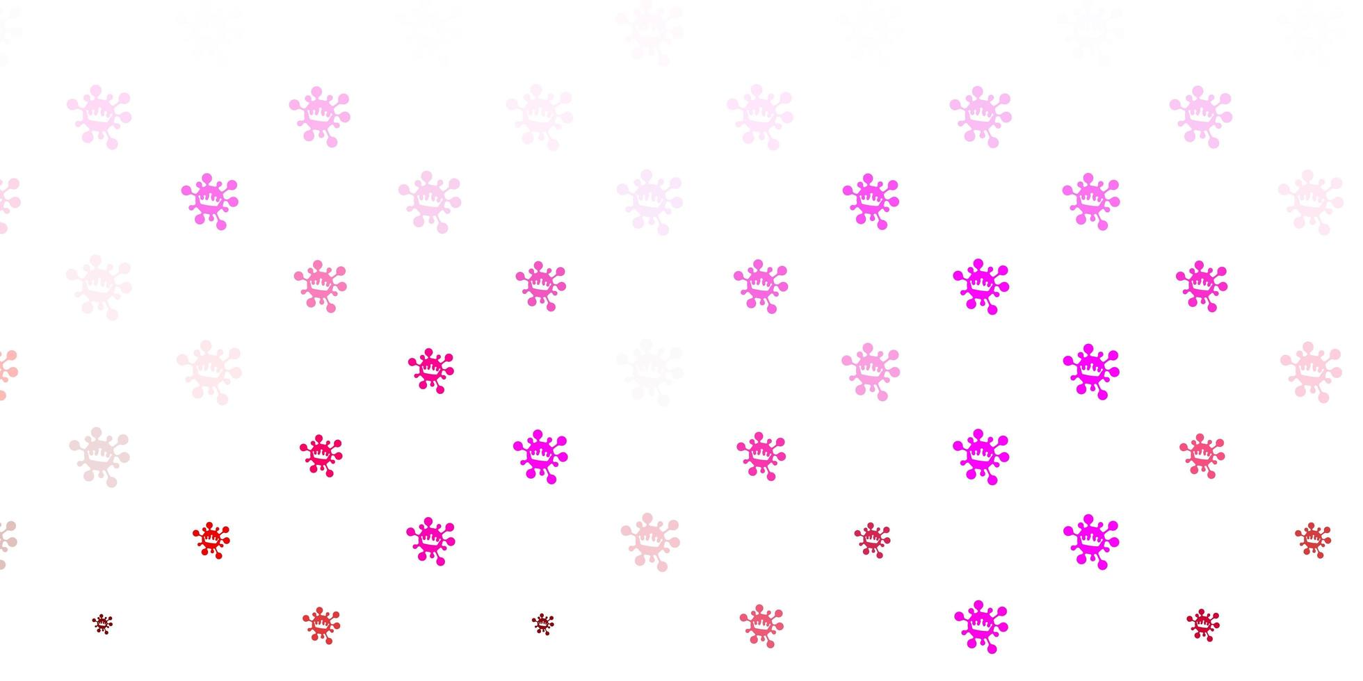 Light pink vector pattern with coronavirus elements