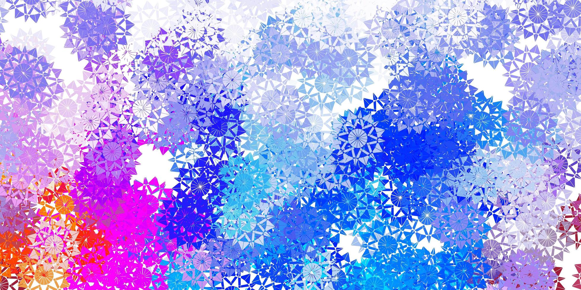 patrón de vector multicolor claro con copos de nieve de colores