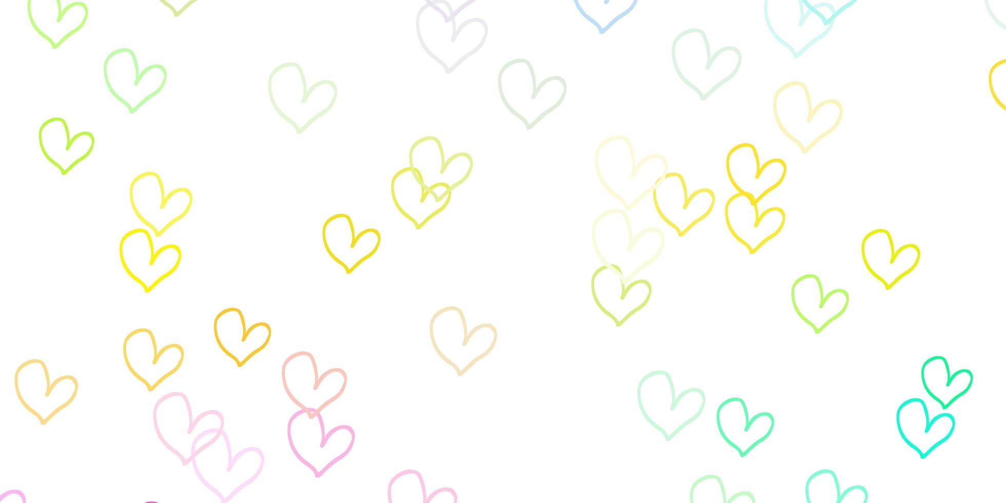 Light Multicolor vector texture with lovely hearts