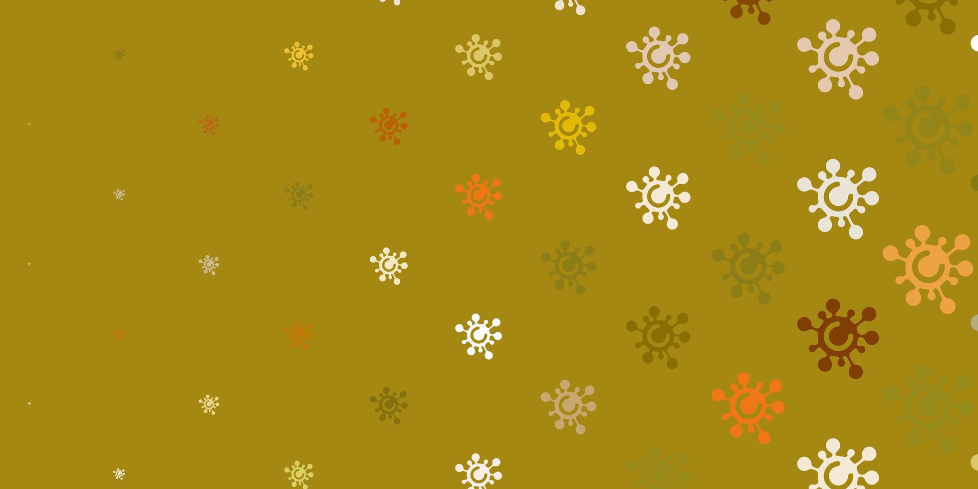 textura de vector amarillo verde claro con símbolos de enfermedad