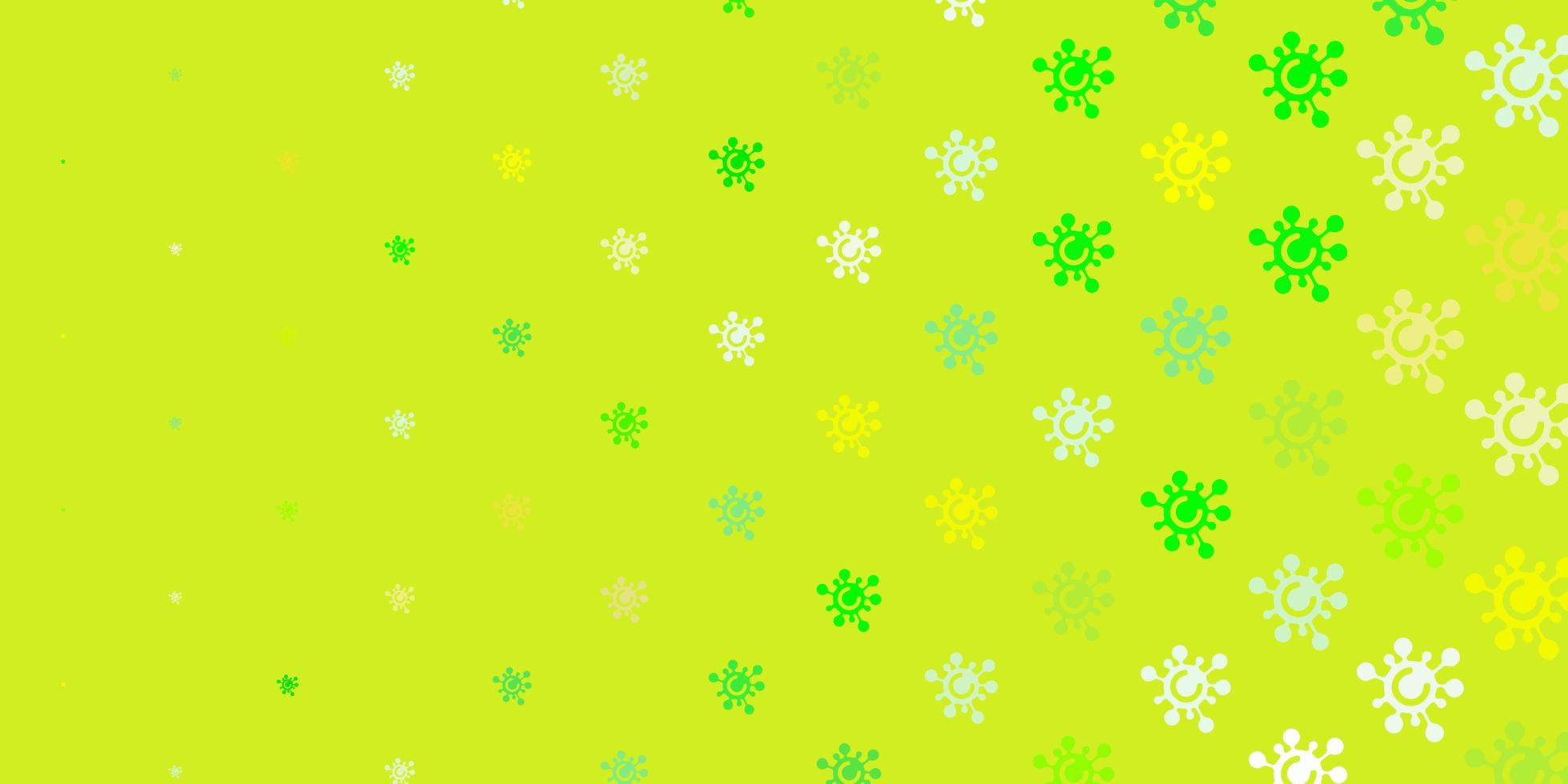 Light Green Yellow vector pattern with coronavirus elements