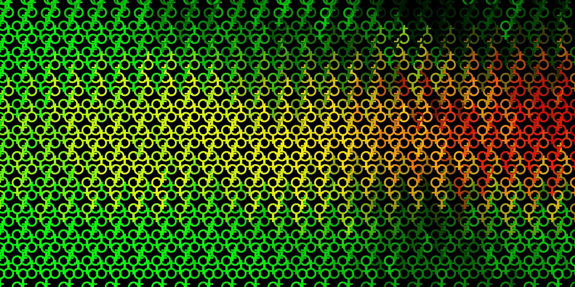 Dark Green Yellow vector background with occult symbols