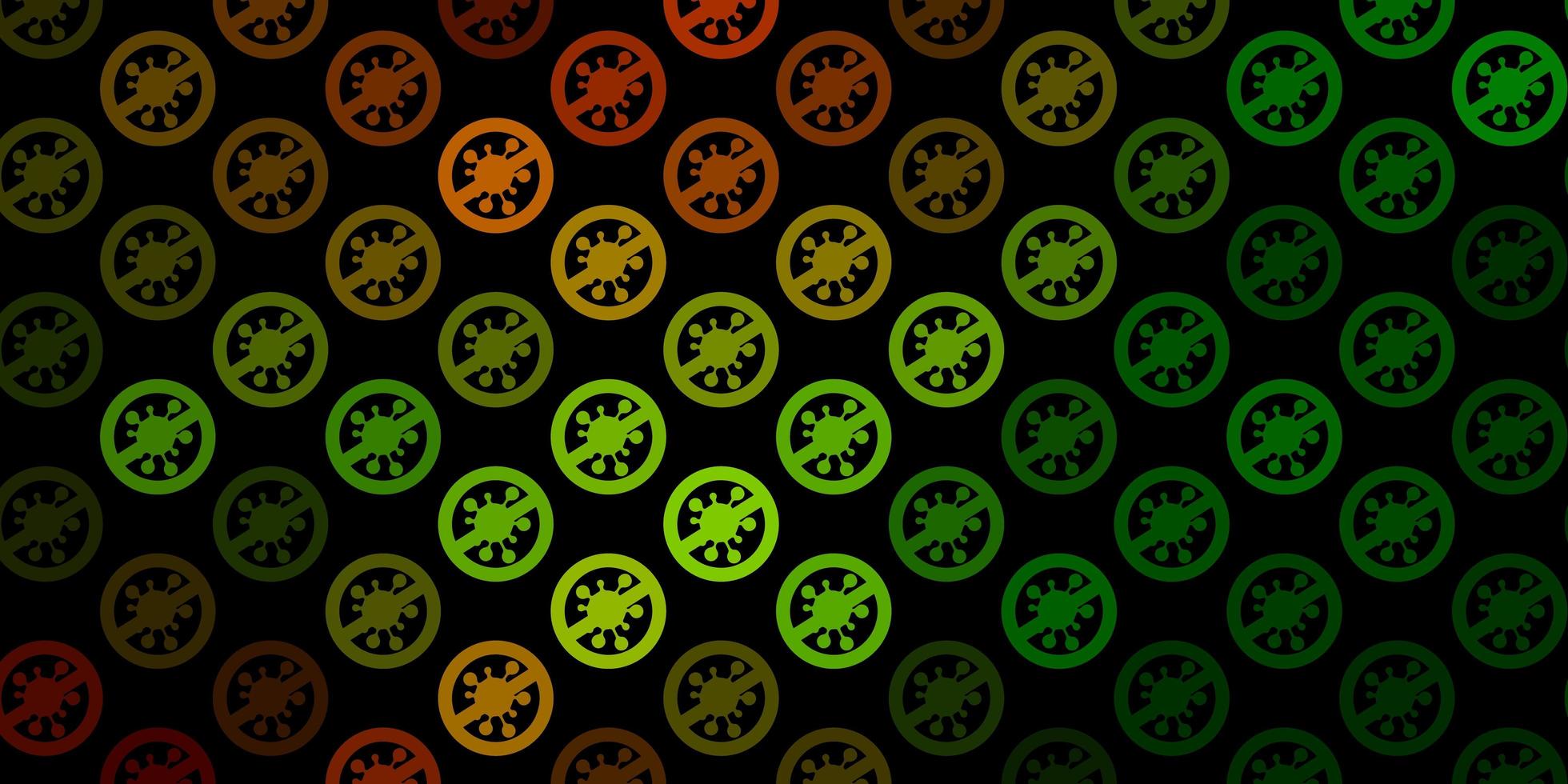 textura de vector amarillo verde oscuro con símbolos de enfermedad