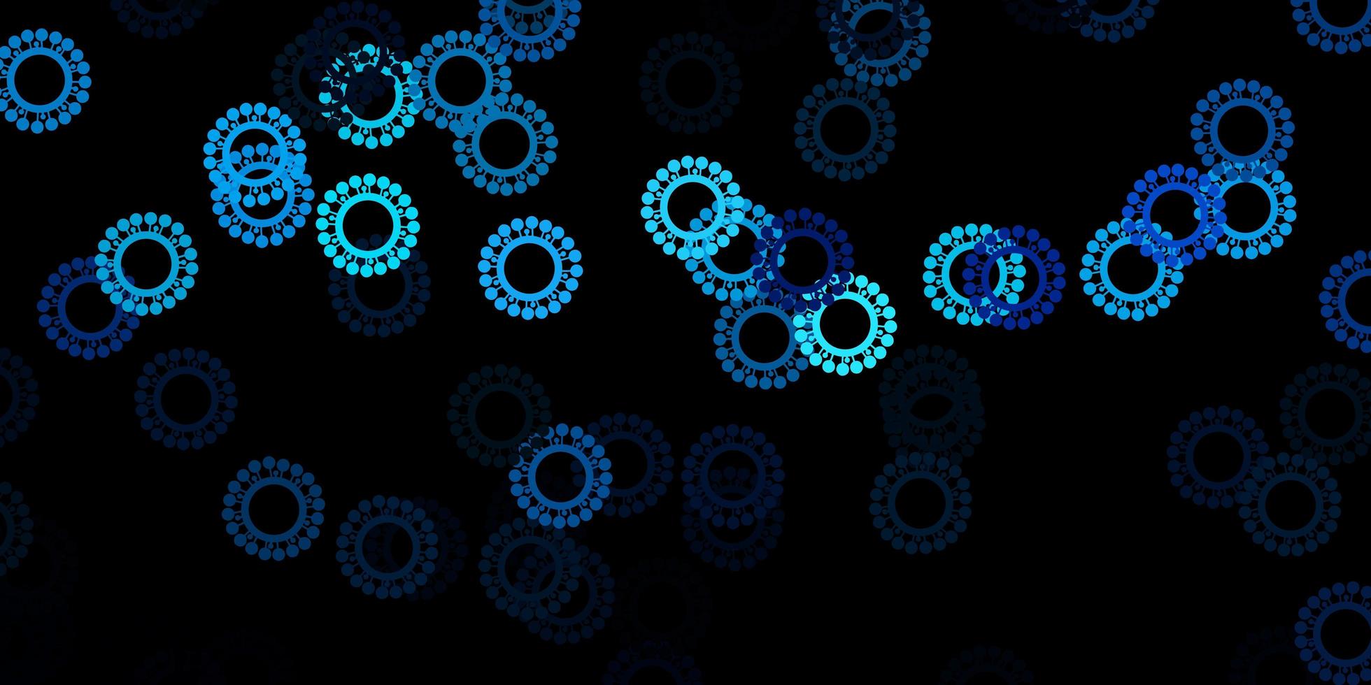 Dark blue vector pattern with coronavirus elements