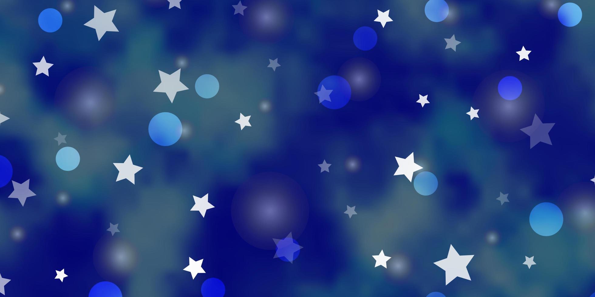 patrón de vector azul claro con círculos estrellas ilustración abstracta con formas coloridas de círculos diseño de estrellas para fondos de pantalla de tela textil