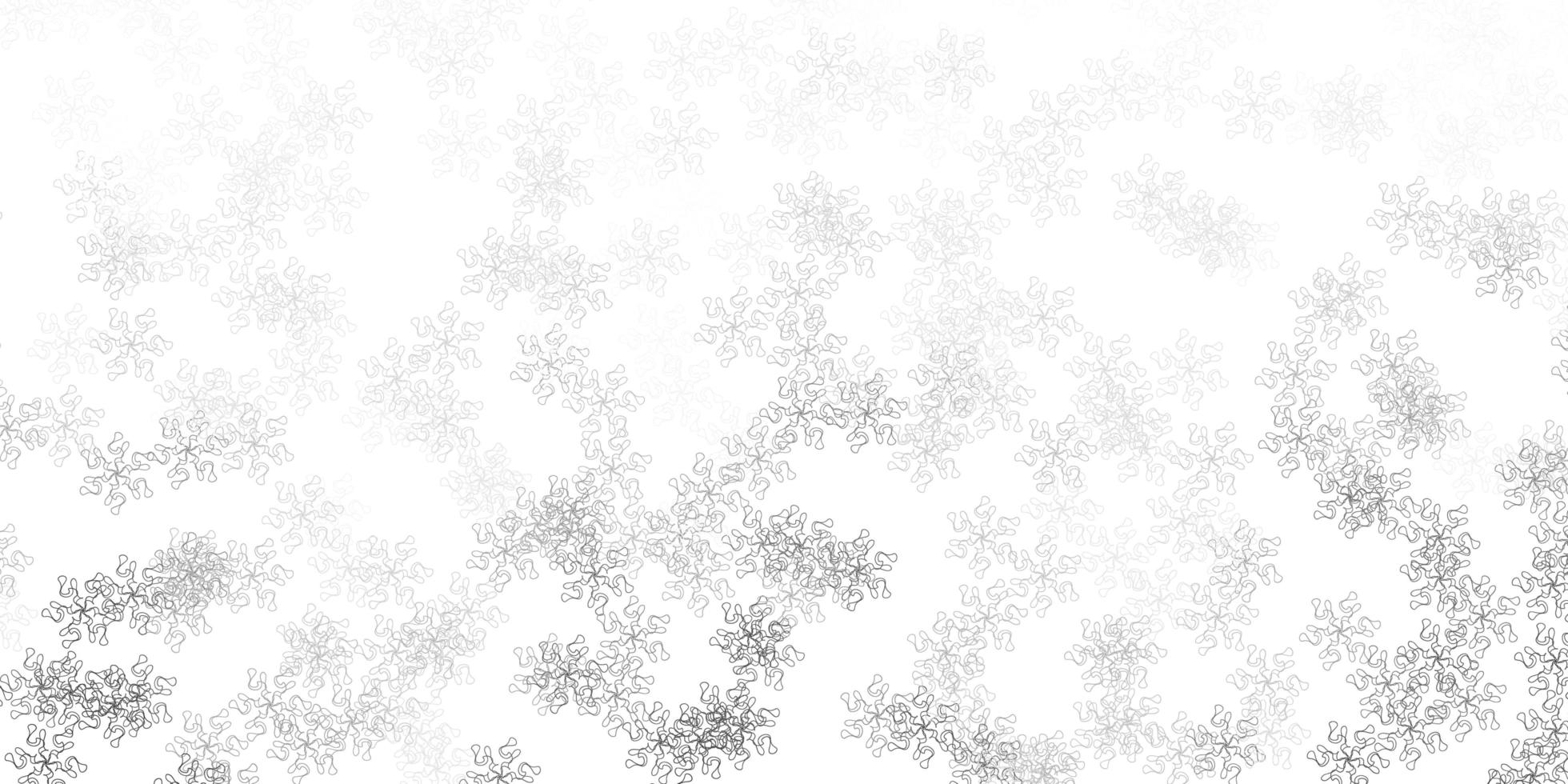 Light gray vector doodle background with flowers