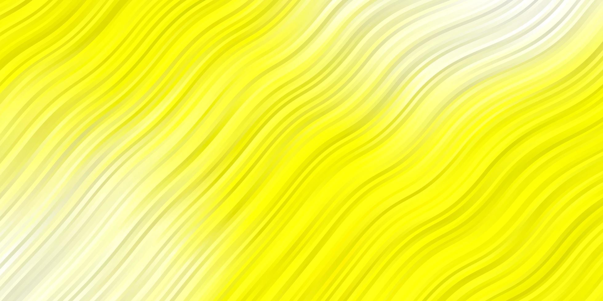 Fondo de vector amarillo claro con arcos nueva ilustración colorida con patrón de líneas dobladas para anuncios comerciales