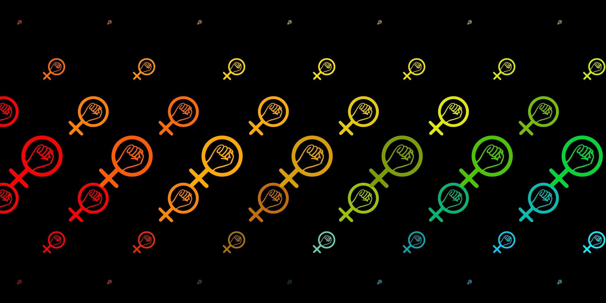 Dark Blue Yellow vector background with woman symbols