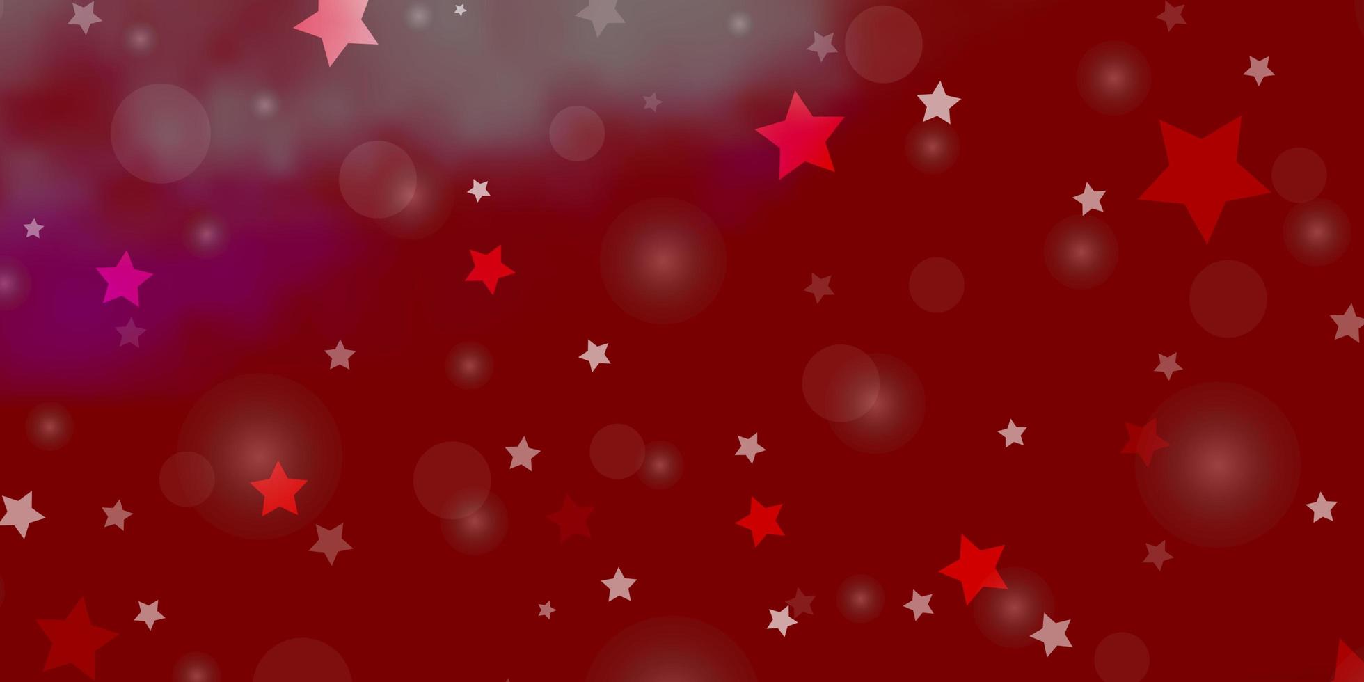 Fondo de vector rojo claro con círculos estrellas diseño abstracto en estilo degradado con burbujas estrellas textura para cortinas de persianas de ventana