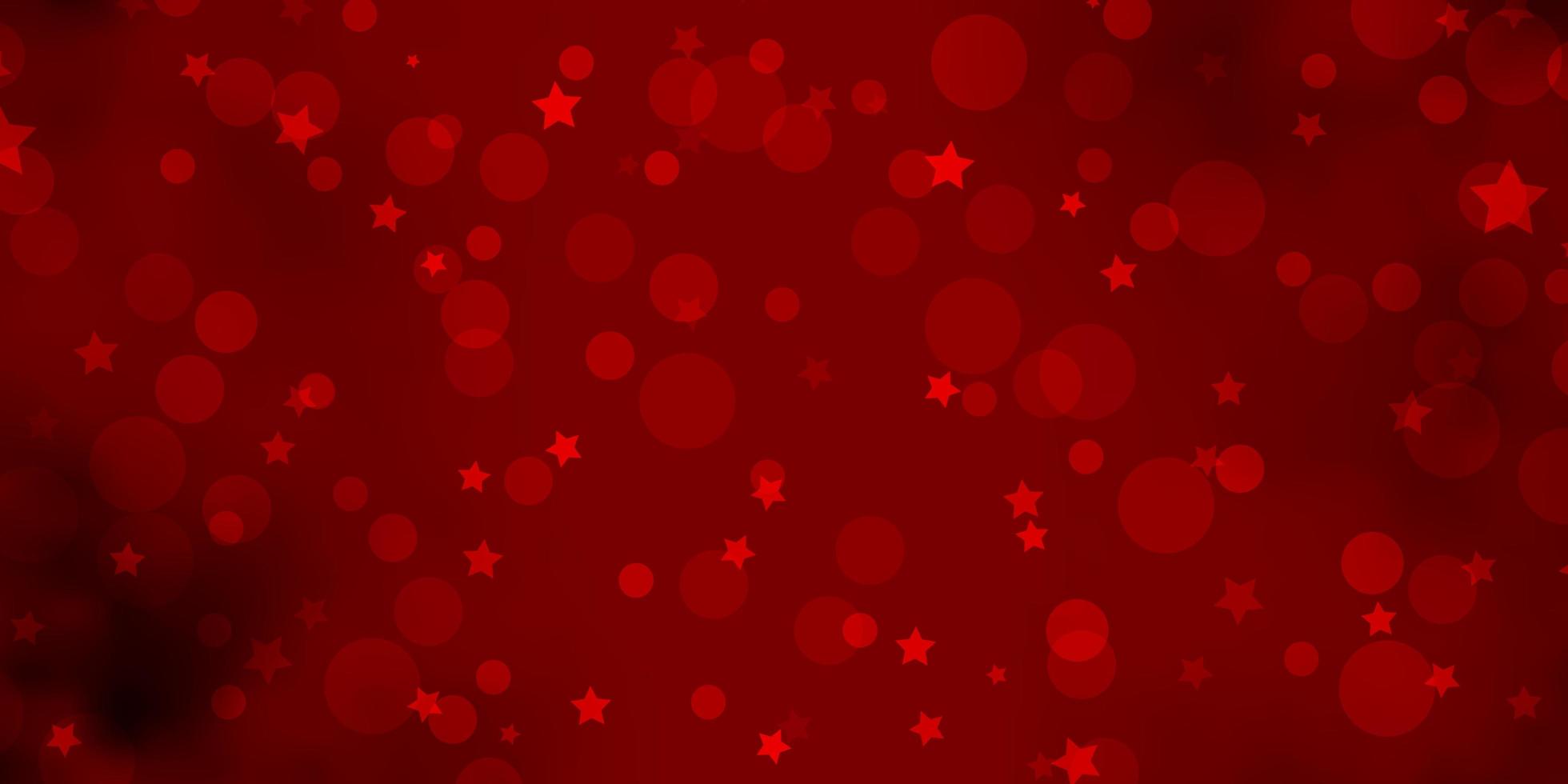 diseño de vector rojo claro con círculos estrellas discos de colores estrellas en un patrón de fondo degradado simple para fondos de pantalla de tela de moda