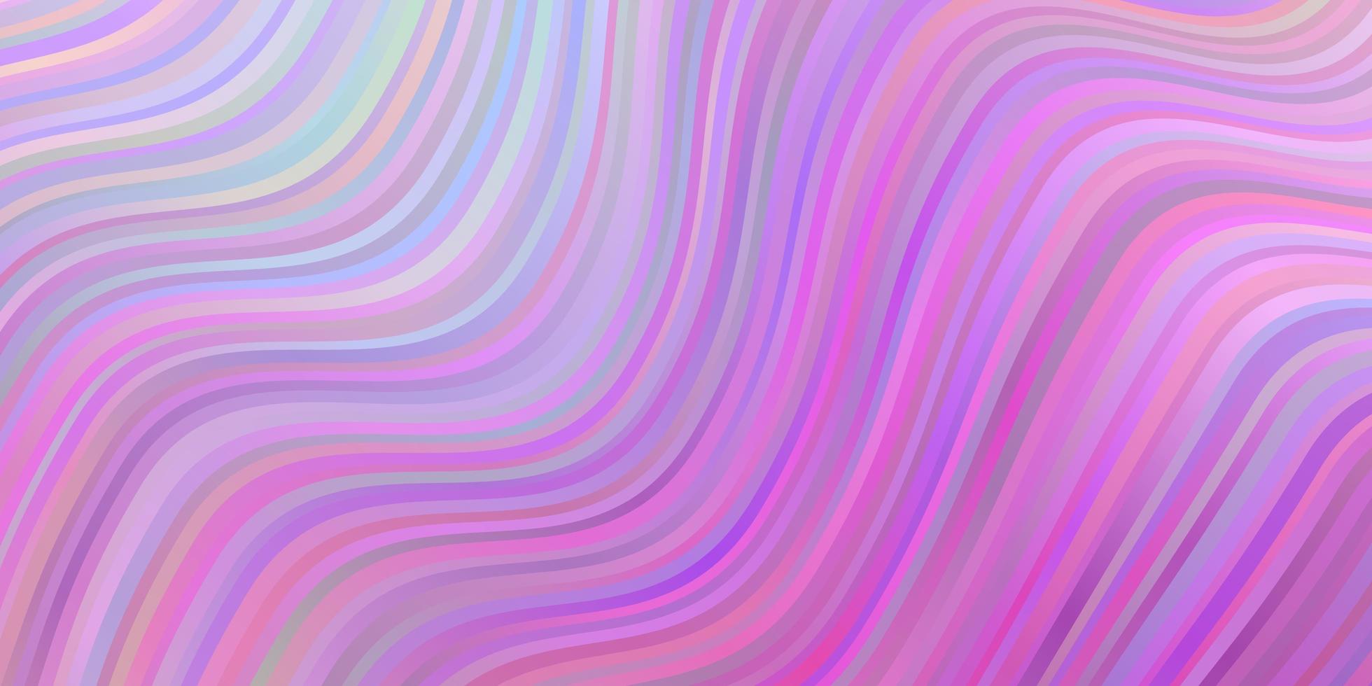 Diseño de vector rosa púrpura claro con líneas torcidas Ilustración abstracta colorida con patrón de curvas de degradado para páginas de destino de sitios web