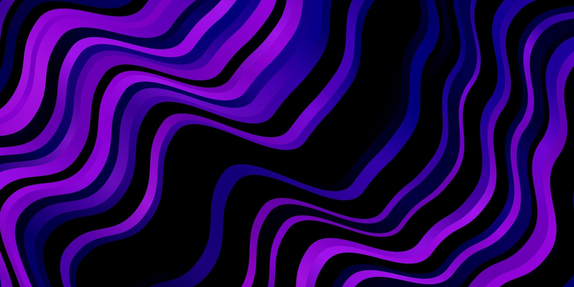 plantilla de vector de color púrpura oscuro con líneas torcidas nueva ilustración colorida con patrón de líneas dobladas para folletos folletos