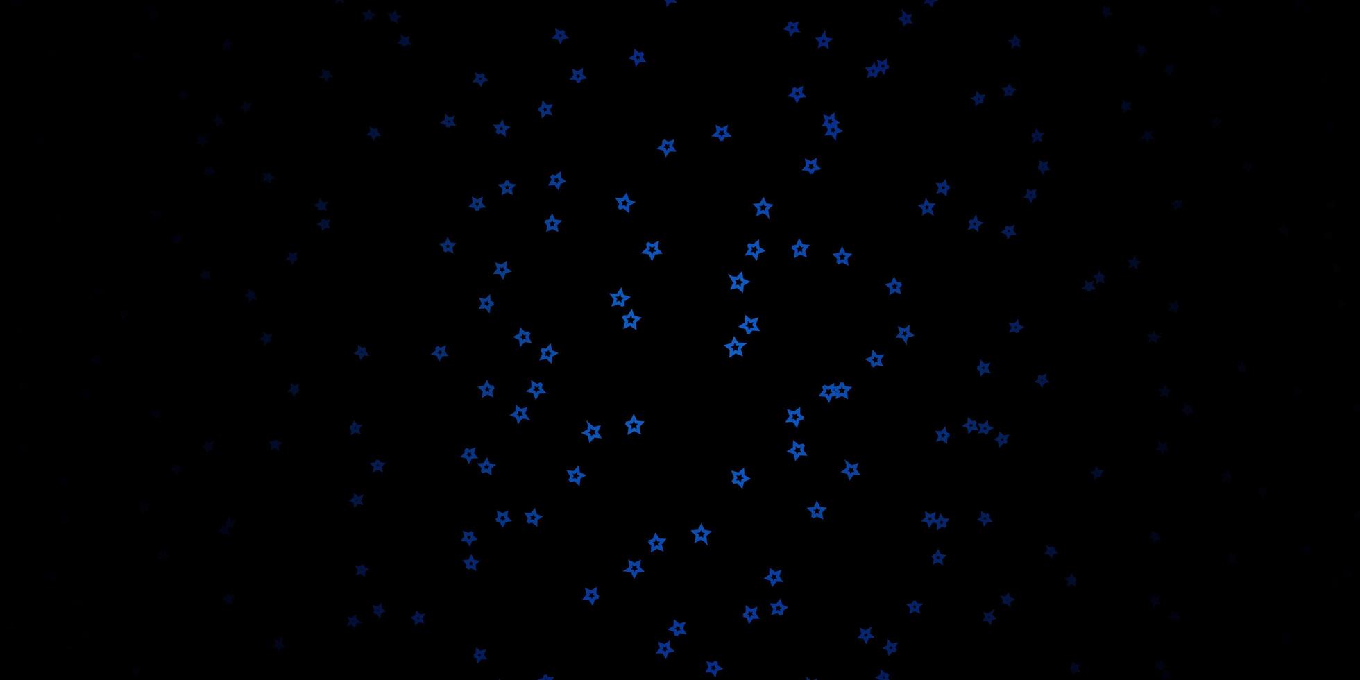 Fondo de vector azul oscuro con estrellas pequeñas y grandes diseño decorativo borroso en estilo simple con diseño de estrellas para la promoción de su negocio